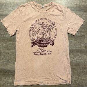 Bella Canvas Sunrise Soap Company pink Heather short sleeve T-shirt size medium